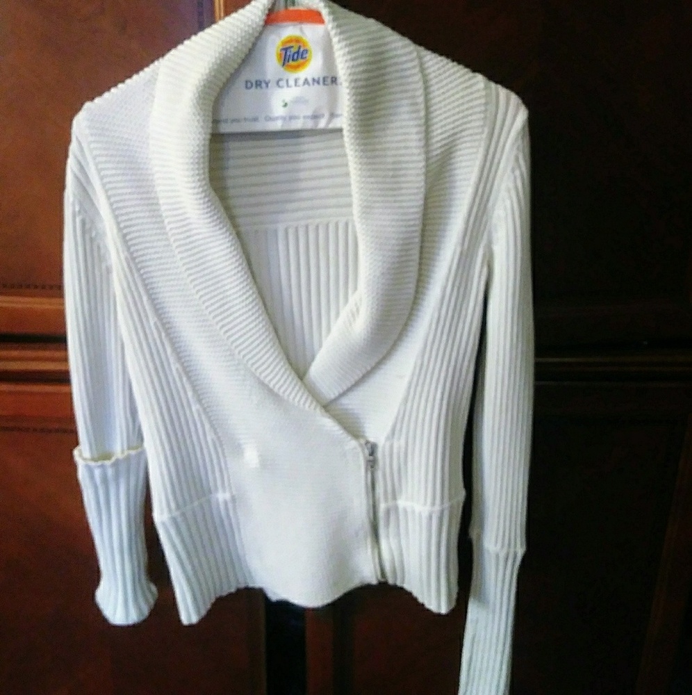 Calvin Klein Cream Ribbed Sweater Women's Small